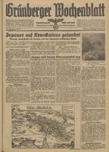 Grünberger Wochenblatt: Tageszeitung für Stadt und Land, No. 57. (9. März 1942)