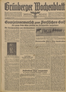 Gr&uuml;nberger Wochenblatt: Tageszeitung f&uuml;r Stadt und Land, No. 68. (21./22. M&auml;rz 1942)