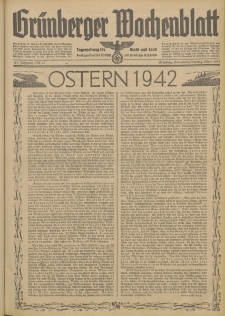 Grünberger Wochenblatt: Tageszeitung für Stadt und Land, No. 79. (Ostern 1942)