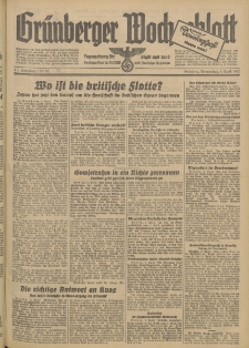 Gr&uuml;nberger Wochenblatt: Tageszeitung f&uuml;r Stadt und Land, No. 82. (9. April 1942)