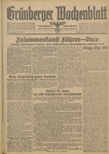 Grünberger Wochenblatt: Tageszeitung für Stadt und Land, No. 101. (1./2. Mai 1942)