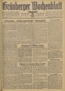 Grünberger Wochenblatt: Tageszeitung für Stadt und Land, No. 109. (12. Mai 1942)