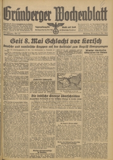 Grünberger Wochenblatt: Tageszeitung für Stadt und Land, No. 110. (13. Mai 1942)