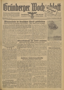 Gr&uuml;nberger Wochenblatt: Tageszeitung f&uuml;r Stadt und Land, No. 111. (14. Mai 1942)