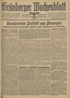 Gr&uuml;nberger Wochenblatt: Tageszeitung f&uuml;r Stadt und Land, No. 114. (18. Mai 1942)