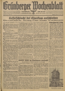 Gr&uuml;nberger Wochenblatt: Tageszeitung f&uuml;r Stadt und Land, No. 123. (29. Mai 1942)