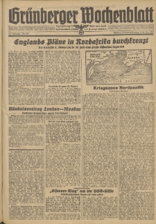 Gr&uuml;nberger Wochenblatt: Tageszeitung f&uuml;r Stadt und Land, No. 136. (13./14. Juni 1942)