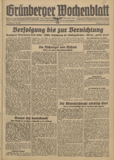 Gr&uuml;nberger Wochenblatt: Tageszeitung f&uuml;r Stadt und Land, No. 162. (14. Juli 1942)