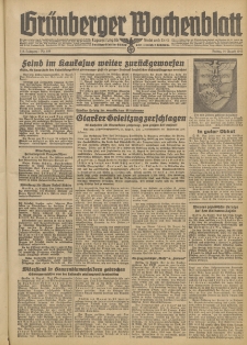 Grünberger Wochenblatt: Tageszeitung für Stadt und Land, No. 189. (14. August 1942)