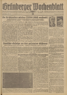 Grünberger Wochenblatt: Tageszeitung für Stadt und Land, No. 193. (19. August 1942)