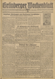 Gr&uuml;nberger Wochenblatt: Tageszeitung f&uuml;r Stadt und Land, No. 204. (1. September 1942)