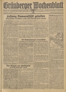 Gr&uuml;nberger Wochenblatt: Tageszeitung f&uuml;r Stadt und Land, No. 209. (7. September 1942)