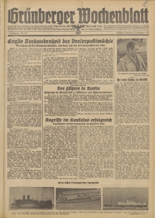 Gr&uuml;nberger Wochenblatt: Tageszeitung f&uuml;r Stadt und Land, No. 228. (29. September 1942)
