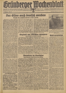 Gr&uuml;nberger Wochenblatt: Tageszeitung f&uuml;r Stadt und Land, No. 240. (13. Oktober 1942)