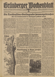 Gr&uuml;nberger Wochenblatt: Tageszeitung f&uuml;r Stadt und Land, No. 244. (17./18. Oktober 1942)
