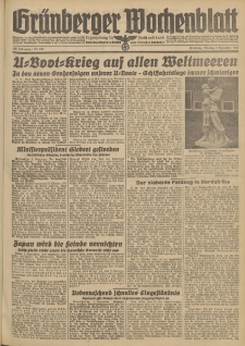 Grünberger Wochenblatt: Tageszeitung für Stadt und Land, No. 257. (2. November 1942)