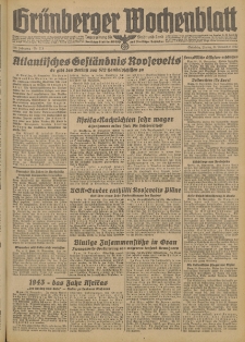 Gr&uuml;nberger Wochenblatt: Tageszeitung f&uuml;r Stadt und Land, No. 273. (20. November 1942)