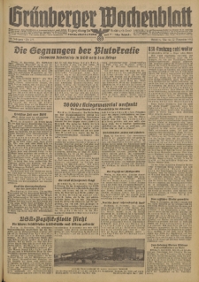 Gr&uuml;nberger Wochenblatt: Tageszeitung f&uuml;r Stadt und Land, No. 275. (23. November 1942)