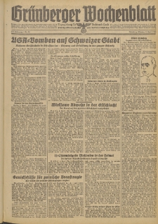 Gr&uuml;nberger Wochenblatt: Zeitung f&uuml;r Stadt und Land, No. 79. (3. April 1944)