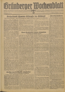 Gr&uuml;nberger Wochenblatt: Zeitung f&uuml;r Stadt und Land, No. 84. (11. April 1944)