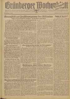 Gr&uuml;nberger Wochenblatt: Zeitung f&uuml;r Stadt und Land, No. 86. (13. April 1944)