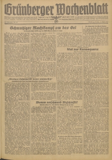 Gr&uuml;nberger Wochenblatt: Zeitung f&uuml;r Stadt und Land, No. 87. (14. April 1944)