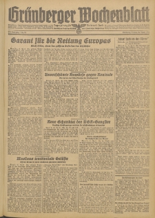 Gr&uuml;nberger Wochenblatt: Zeitung f&uuml;r Stadt und Land, No. 93. (21. April 1944)