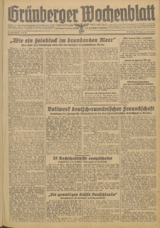 Gr&uuml;nberger Wochenblatt: Zeitung f&uuml;r Stadt und Land, No. 95. (24. April 1944)