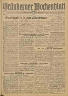 Gr&uuml;nberger Wochenblatt: Zeitung f&uuml;r Stadt und Land, No. 99. (28. April 1944)