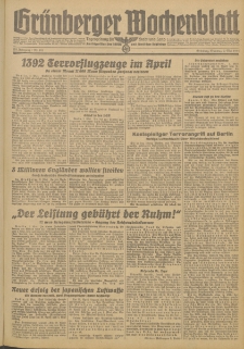 Grünberger Wochenblatt: Zeitung für Stadt und Land, No. 101 (2. Mai 1944)