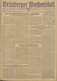 Gr&uuml;nberger Wochenblatt: Zeitung f&uuml;r Stadt und Land, No. 106 (8. Mai 1944)