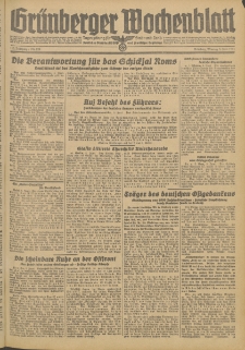 Gr&uuml;nberger Wochenblatt: Zeitung f&uuml;r Stadt und Land, No. 129 (5. Juni 1944)