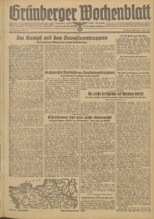 Gr&uuml;nberger Wochenblatt: Zeitung f&uuml;r Stadt und Land, No. 131 (7. Juni 1944)
