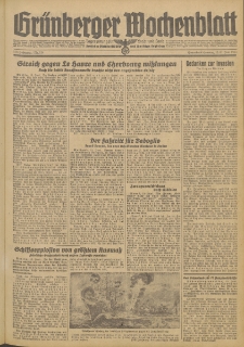 Gr&uuml;nberger Wochenblatt: Zeitung f&uuml;r Stadt und Land, No. 134 (10./11. Juni 1944)