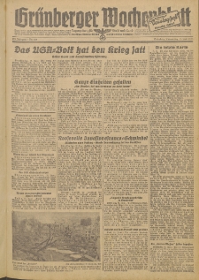 Gr&uuml;nberger Wochenblatt: Zeitung f&uuml;r Stadt und Land, No. 138 (15. Juni 1944)