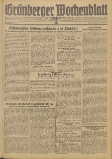 Gr&uuml;nberger Wochenblatt: Zeitung f&uuml;r Stadt und Land, No. 141 (19. Juni 1944)
