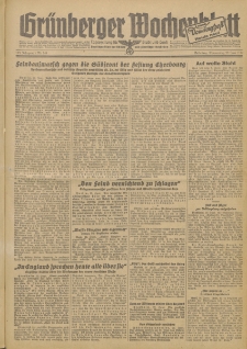 Gr&uuml;nberger Wochenblatt: Zeitung f&uuml;r Stadt und Land, No. 144 (22. Juni 1944)