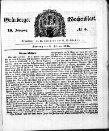 Gr&uuml;nberger Wochenblatt, No. 5. (4. Februar 1842)