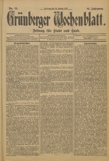 Grünberger Wochenblatt: Zeitung für Stadt und Land, No. 13. (31. Januar 1905)