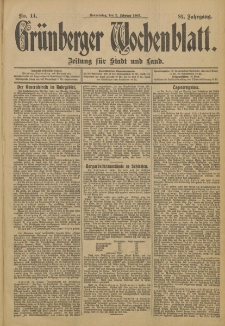 Grünberger Wochenblatt: Zeitung für Stadt und Land, No. 14. (2. Februar 1905)