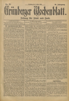 Grünberger Wochenblatt: Zeitung für Stadt und Land, No. 28. (7. März 1905)