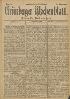 Grünberger Wochenblatt: Zeitung für Stadt und Land, No. 39. (1. April 1905)