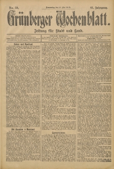 Grünberger Wochenblatt: Zeitung für Stadt und Land, No. 59. (18. Mai 1905)