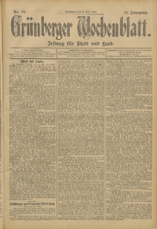 Grünberger Wochenblatt: Zeitung für Stadt und Land, No. 81. (8. Juli 1905)
