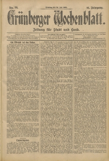 Gr&uuml;nberger Wochenblatt: Zeitung f&uuml;r Stadt und Land, No. 88. (25. Juli 1905)