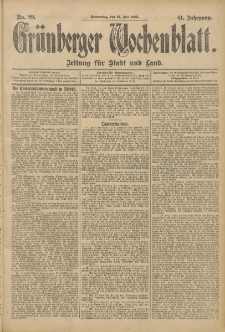 Grünberger Wochenblatt: Zeitung für Stadt und Land, No. 89. (27. Juli 1905)