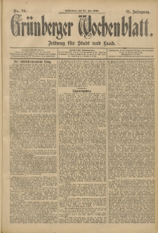 Grünberger Wochenblatt: Zeitung für Stadt und Land, No. 90. (29. Juli 1905)
