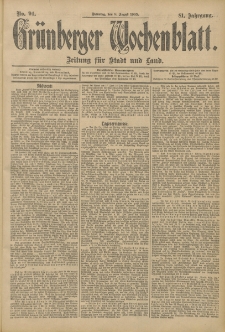 Grünberger Wochenblatt: Zeitung für Stadt und Land, No. 1. (3. Januar 1905)