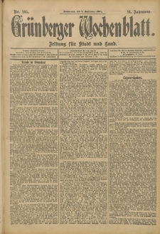 Grünberger Wochenblatt: Zeitung für Stadt und Land, No. 105. (2. September 1905)