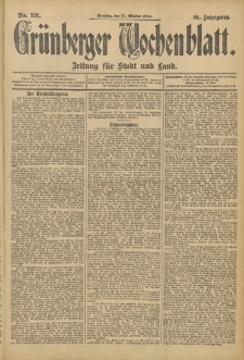 Grünberger Wochenblatt: Zeitung für Stadt und Land, No. 121. (10. Oktober 1905)